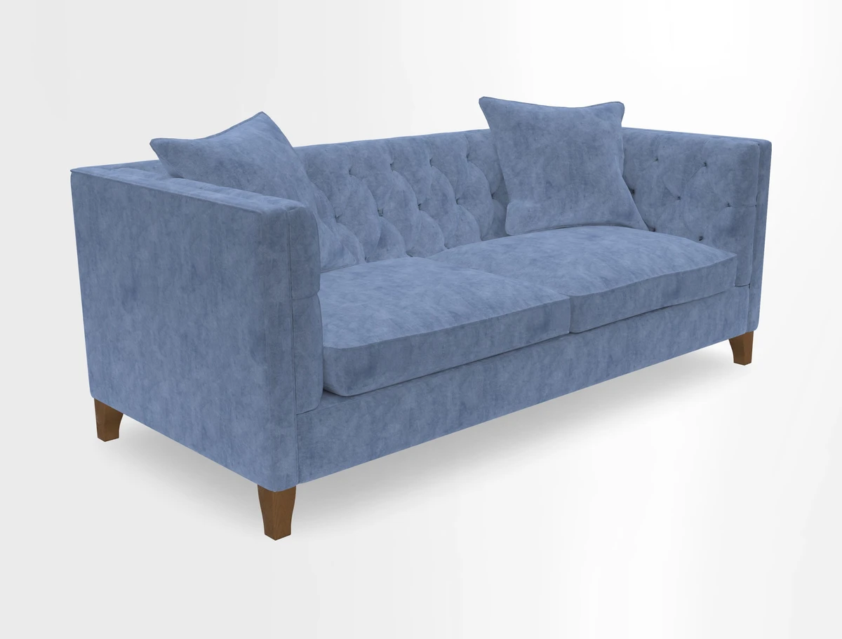 Haresfield 3 seater sofa in Whernside Spring Grass and Stockport Stripe Hunter 