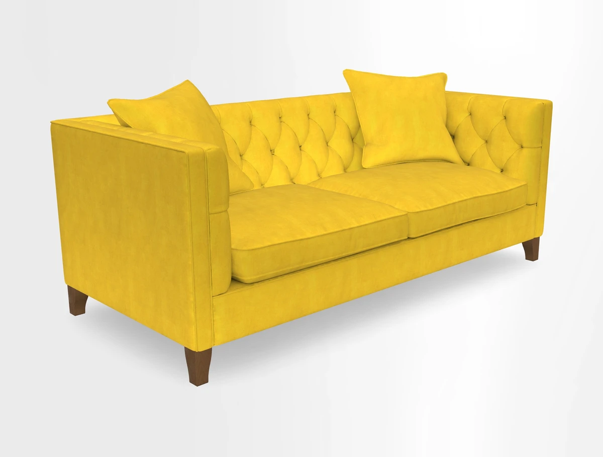Haresfield 3 seater sofa in Whernside Spring Grass and Stockport Stripe Hunter 