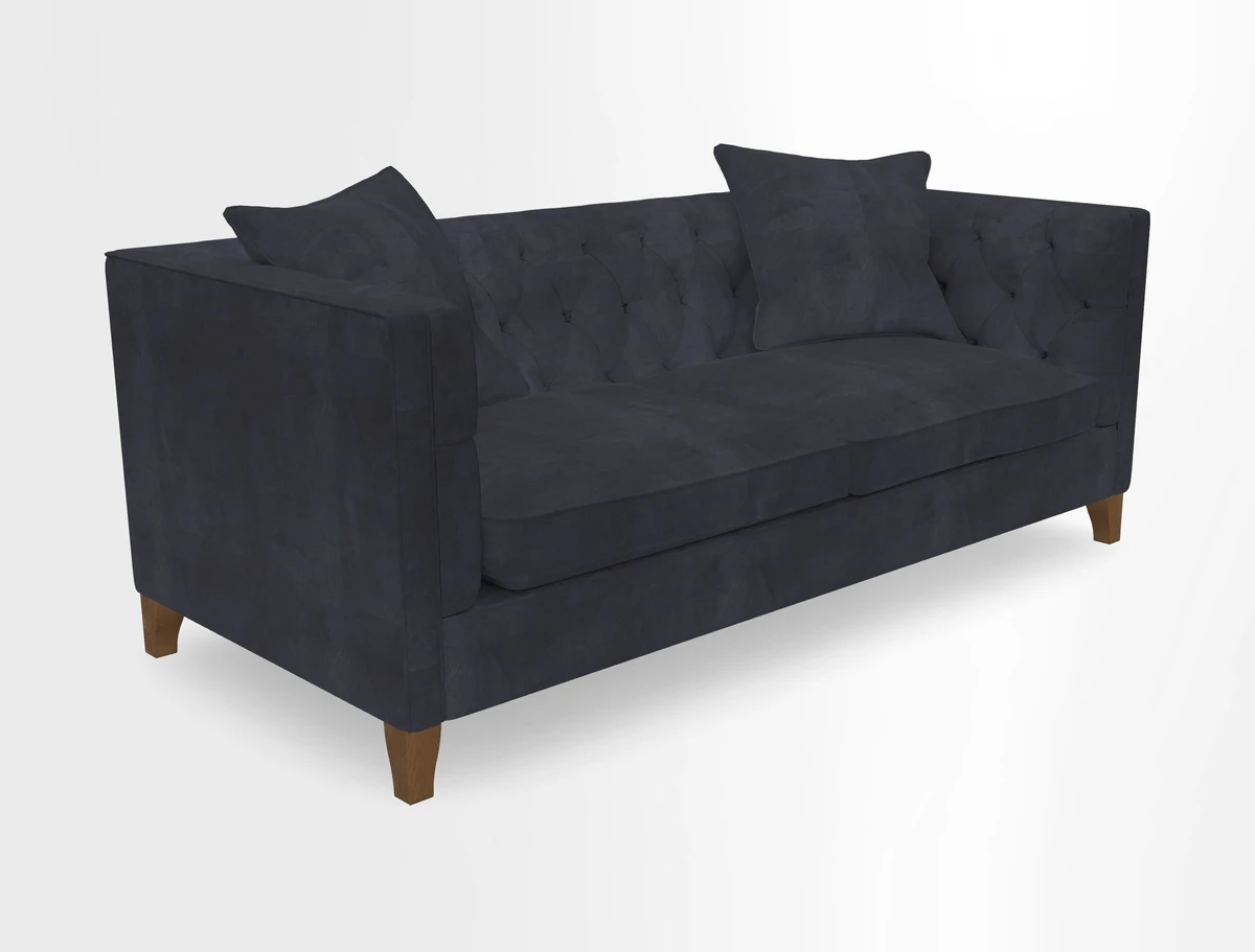 Haresfield 3 seater sofa in Whernside Spring Grass and Stockport Stripe Hunter 