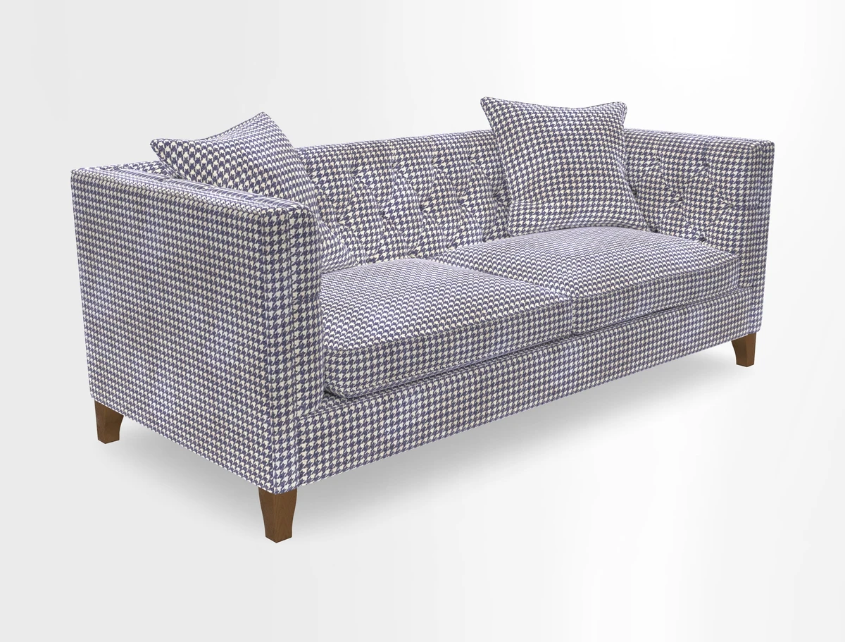 Haresfield 3 seater sofa in Whernside Spring Grass and Stockport Stripe Hunter 