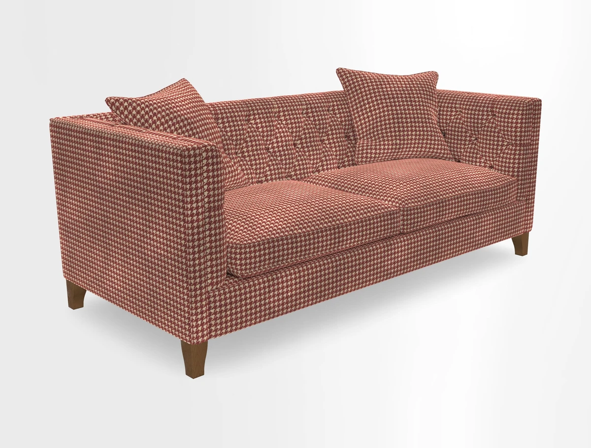 Haresfield 3 seater sofa in Whernside Spring Grass and Stockport Stripe Hunter 
