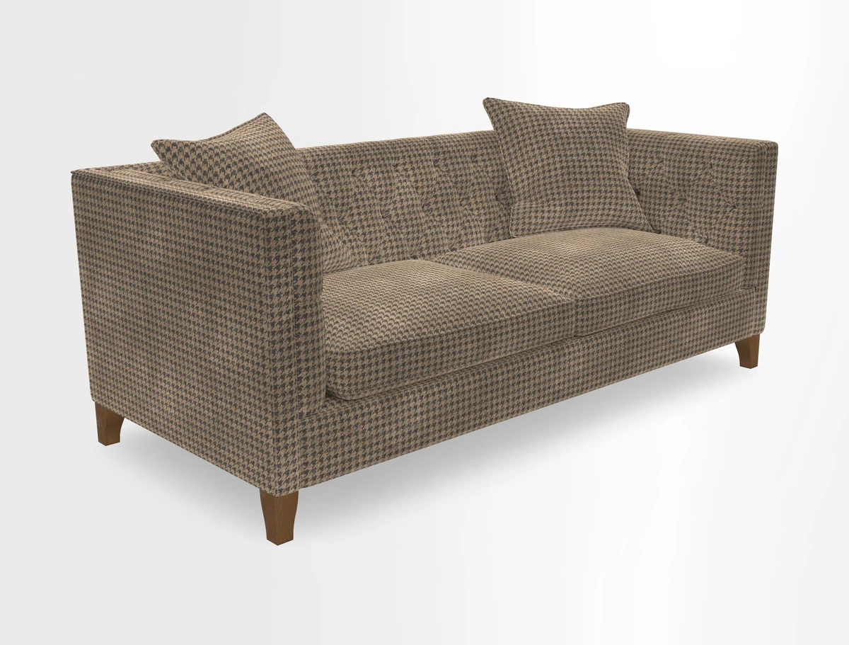 Haresfield 3 seater sofa in Whernside Spring Grass and Stockport Stripe Hunter 