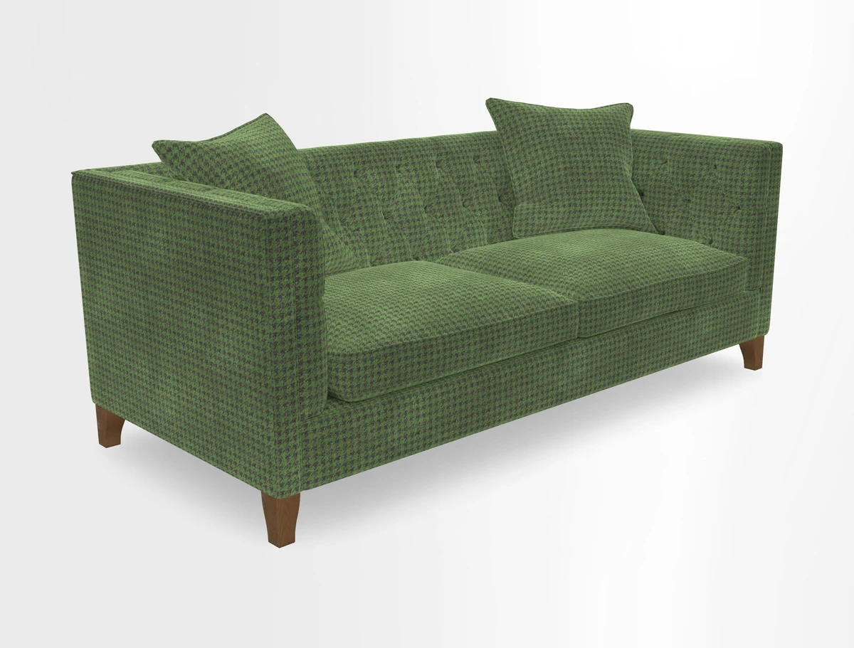 Haresfield 3 seater sofa in Whernside Spring Grass and Stockport Stripe Hunter 