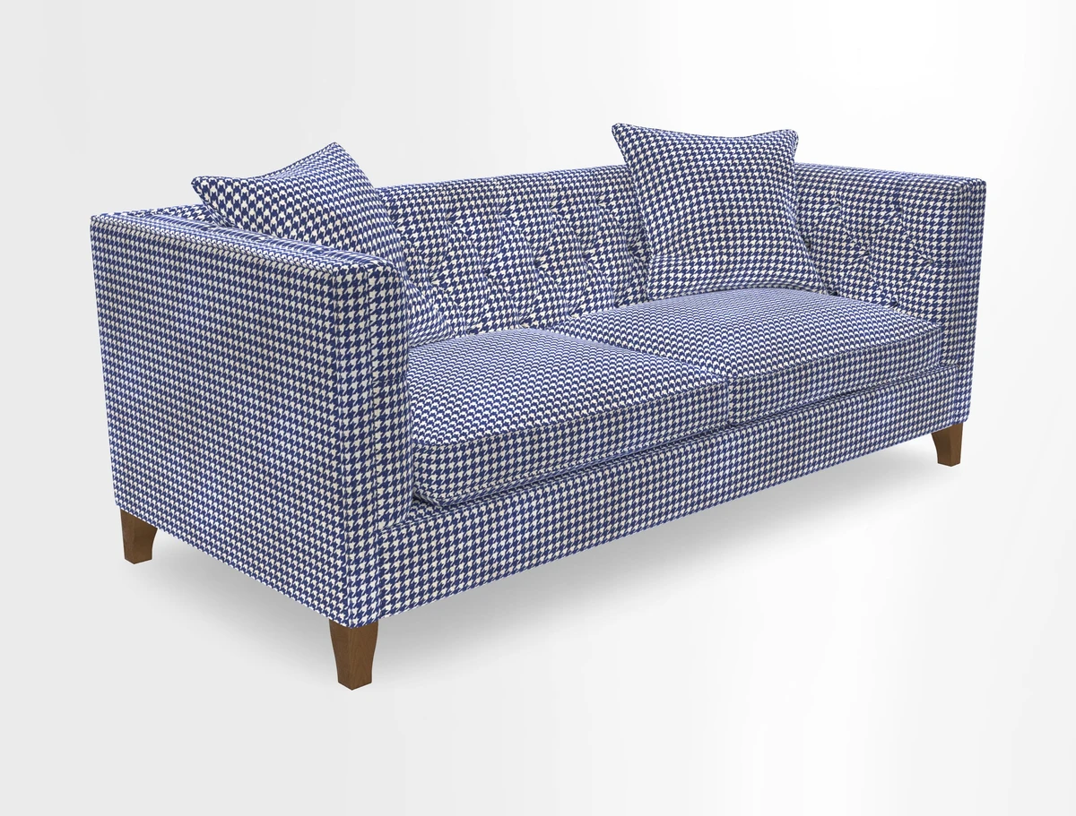 Haresfield 3 seater sofa in Whernside Spring Grass and Stockport Stripe Hunter 