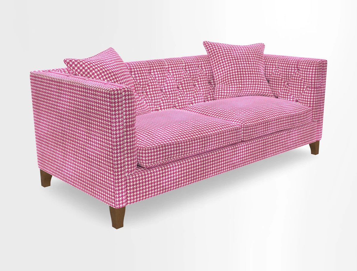 Haresfield 3 seater sofa in Whernside Spring Grass and Stockport Stripe Hunter 