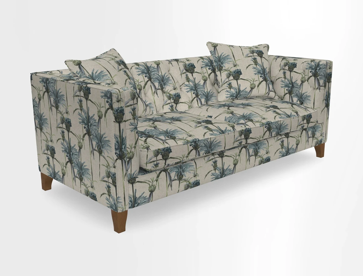 Haresfield 3 seater sofa in Whernside Spring Grass and Stockport Stripe Hunter 