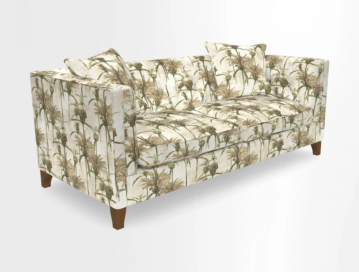 Haresfield 3 seater sofa in Whernside Spring Grass and Stockport Stripe Hunter 
