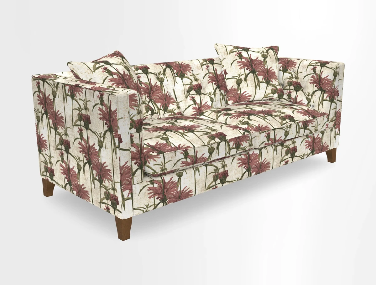 Haresfield 3 seater sofa in Whernside Spring Grass and Stockport Stripe Hunter 