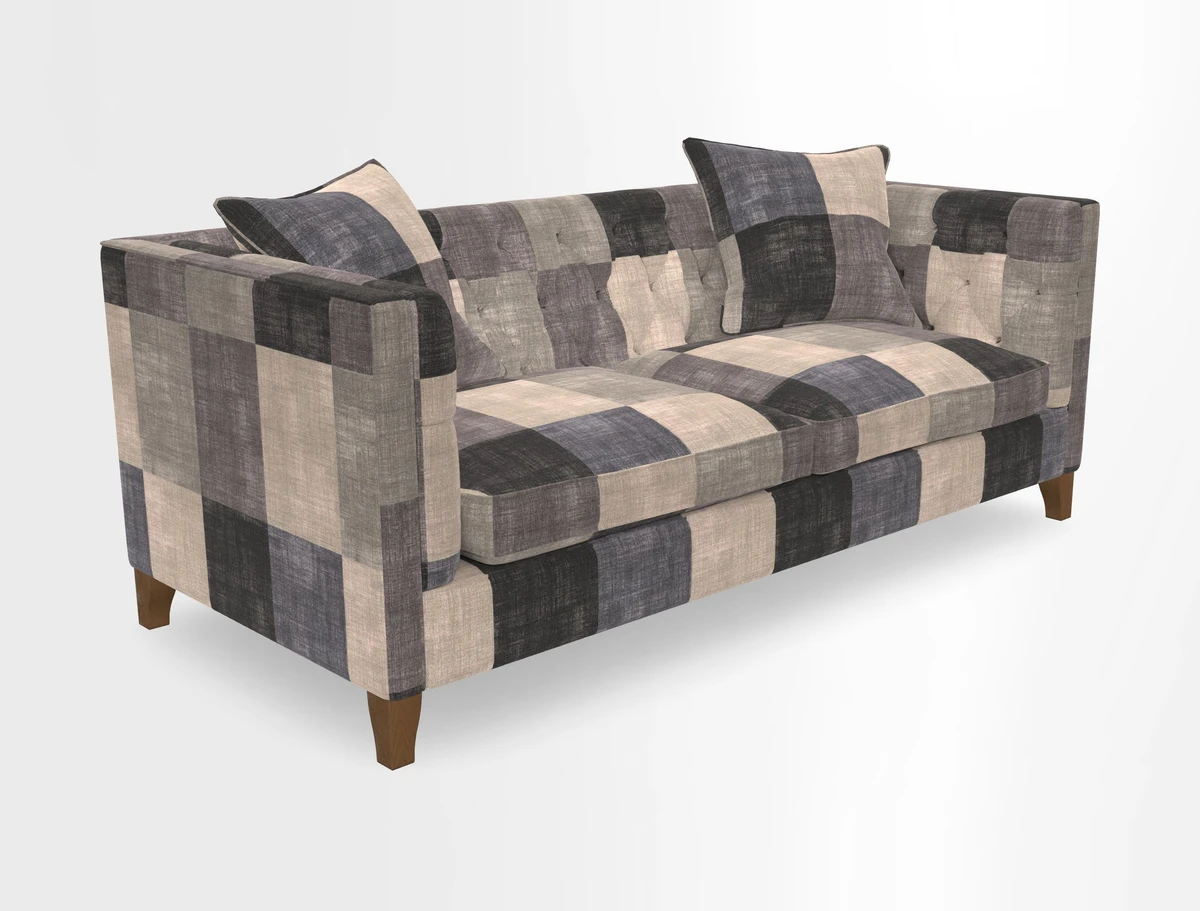 Haresfield 3 seater sofa in Whernside Spring Grass and Stockport Stripe Hunter 
