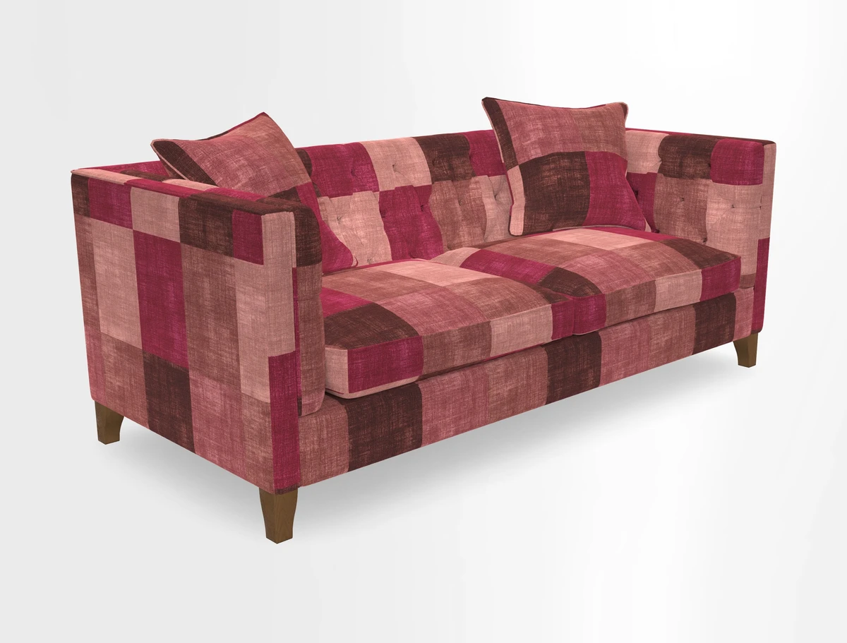 Haresfield 3 seater sofa in Whernside Spring Grass and Stockport Stripe Hunter 