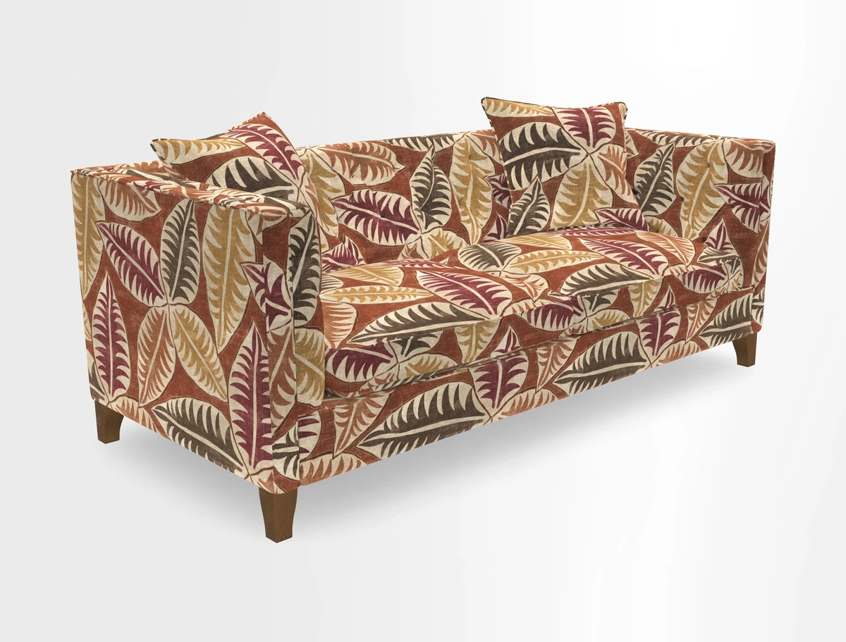 Haresfield 3 seater sofa in Whernside Spring Grass and Stockport Stripe Hunter 