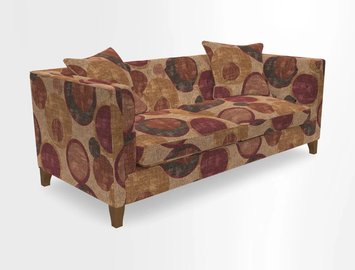 Haresfield 3 seater sofa in Whernside Spring Grass and Stockport Stripe Hunter 