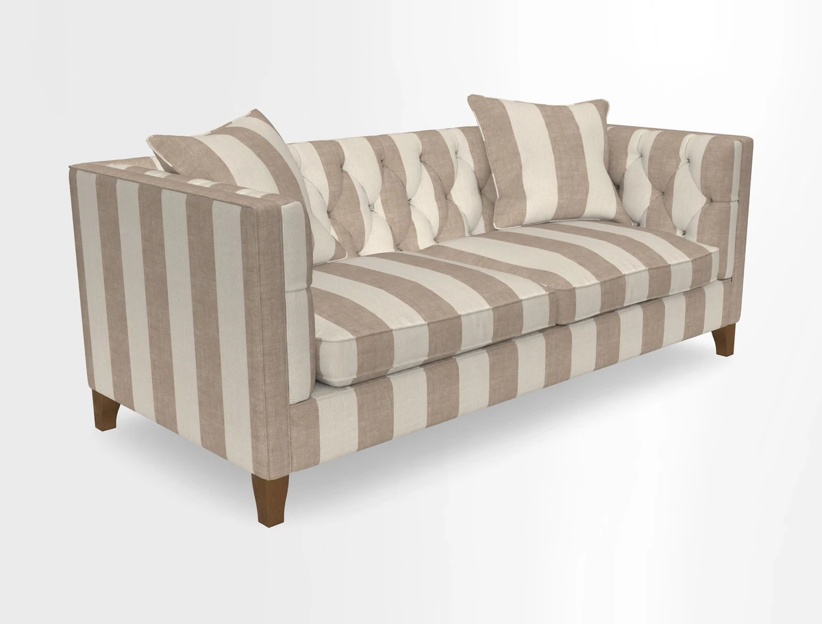 Haresfield 3 seater sofa in Whernside Spring Grass and Stockport Stripe Hunter 