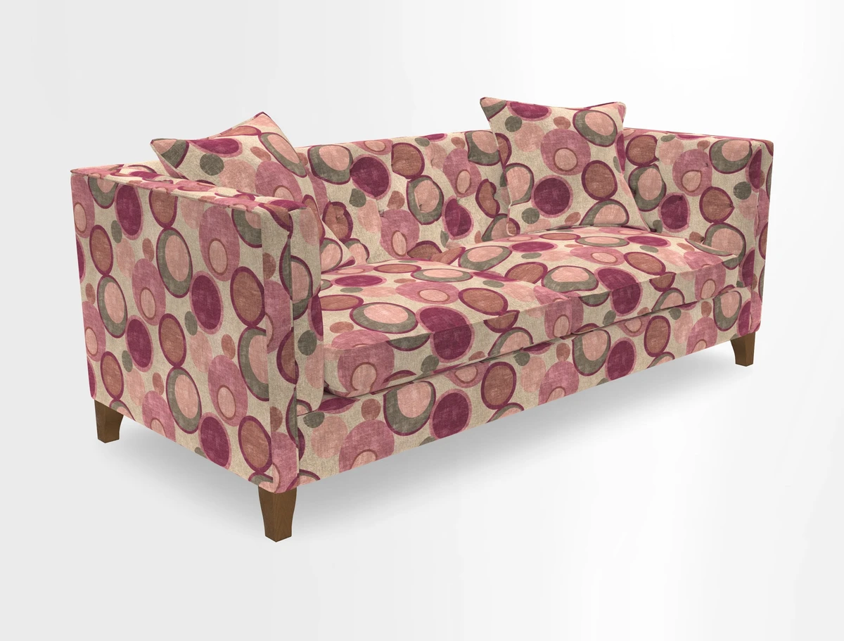 Haresfield 3 seater sofa in Whernside Spring Grass and Stockport Stripe Hunter 