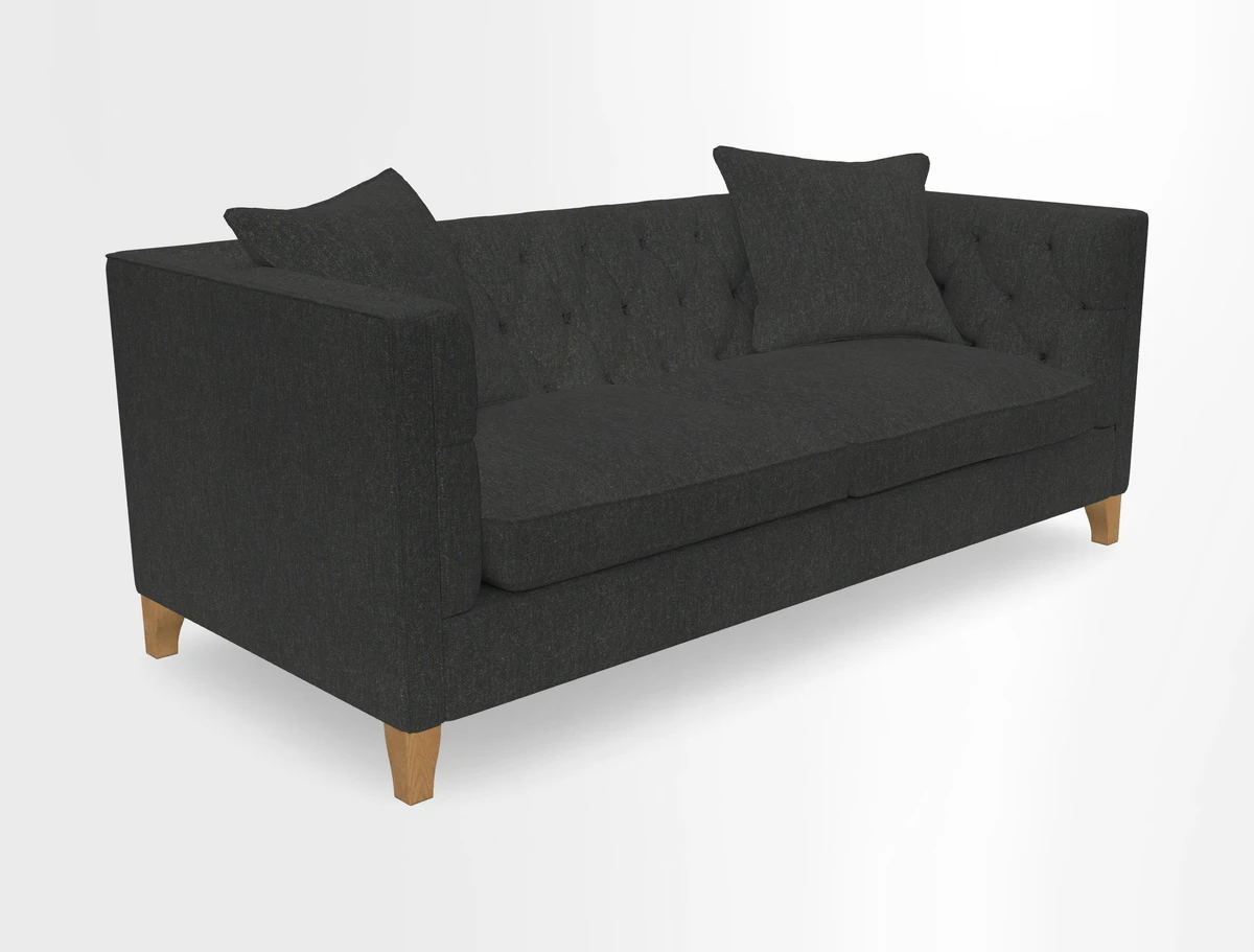 Haresfield 3 seater sofa in Whernside Spring Grass and Stockport Stripe Hunter 