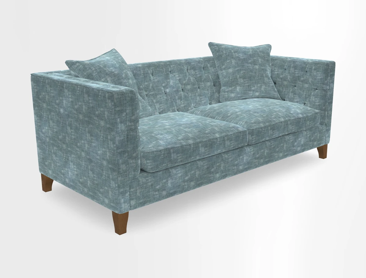 Haresfield 3 seater sofa in Whernside Spring Grass and Stockport Stripe Hunter 