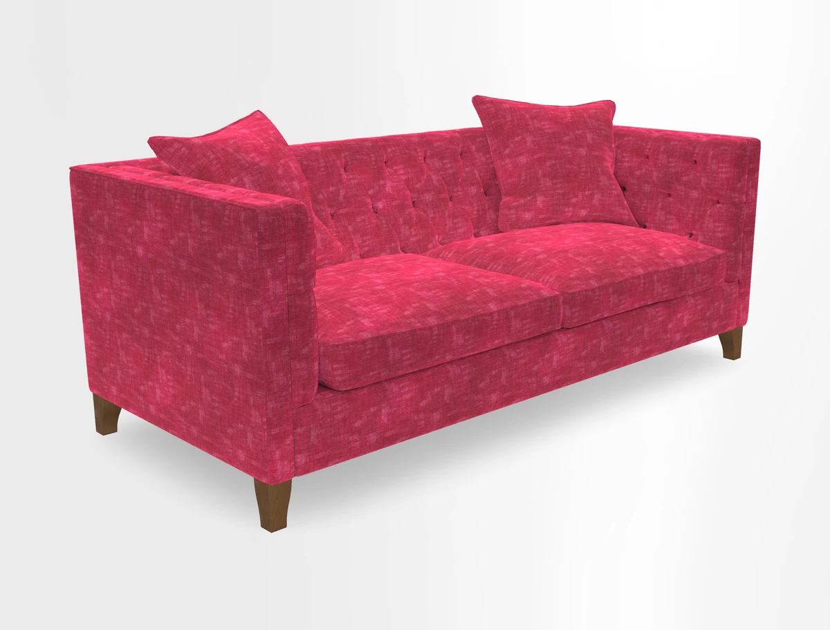 Haresfield 3 seater sofa in Whernside Spring Grass and Stockport Stripe Hunter 