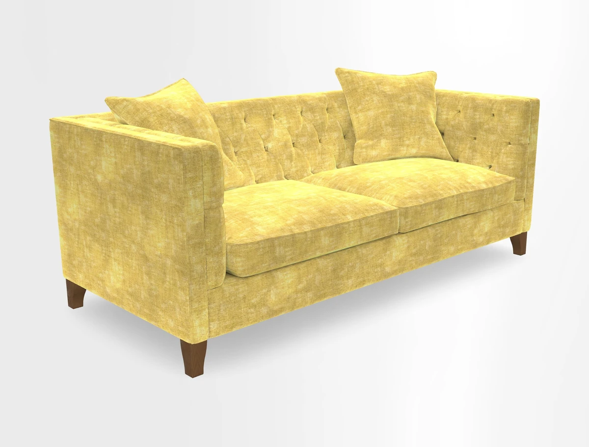 Haresfield 3 seater sofa in Whernside Spring Grass and Stockport Stripe Hunter 