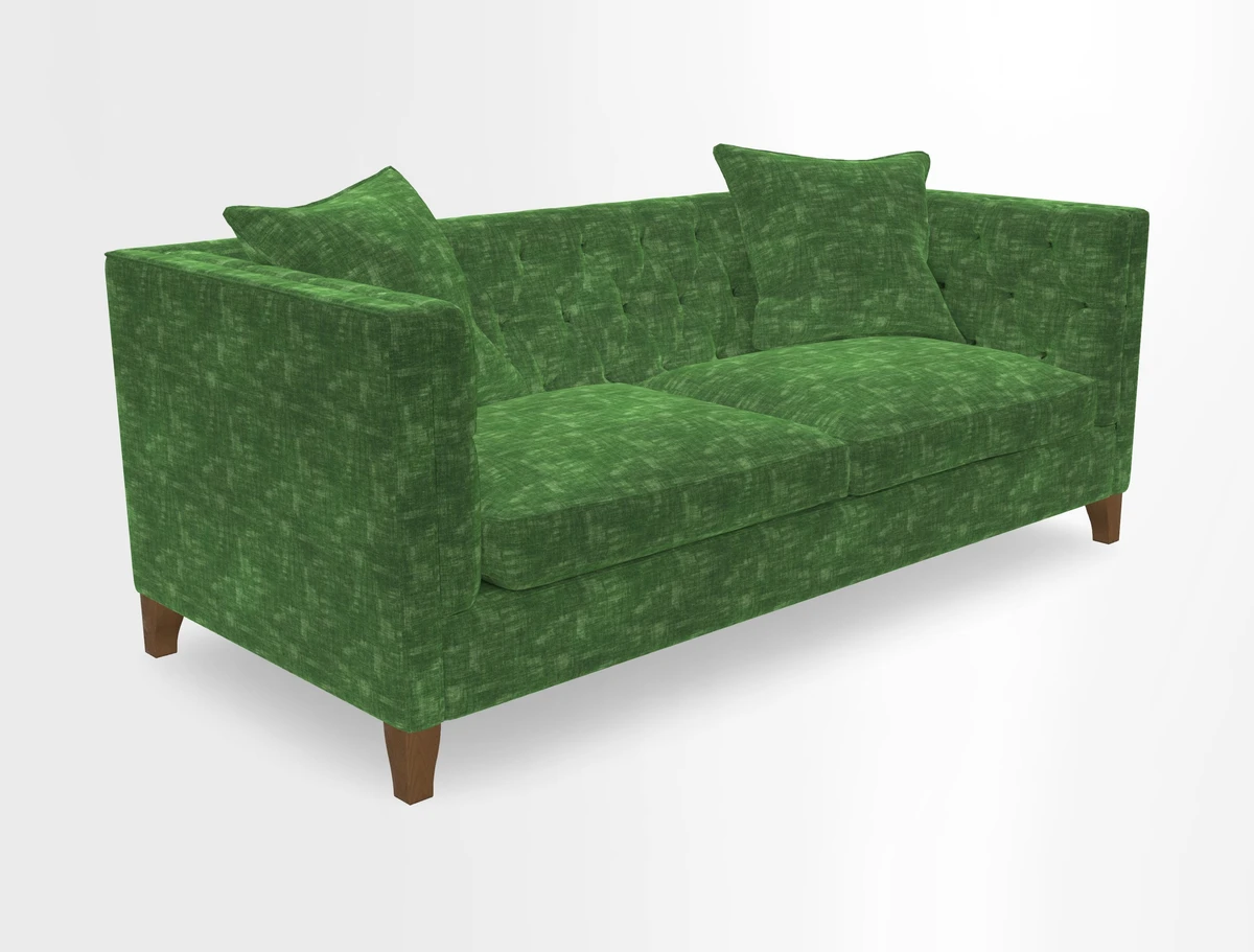 Haresfield 3 seater sofa in Whernside Spring Grass and Stockport Stripe Hunter 