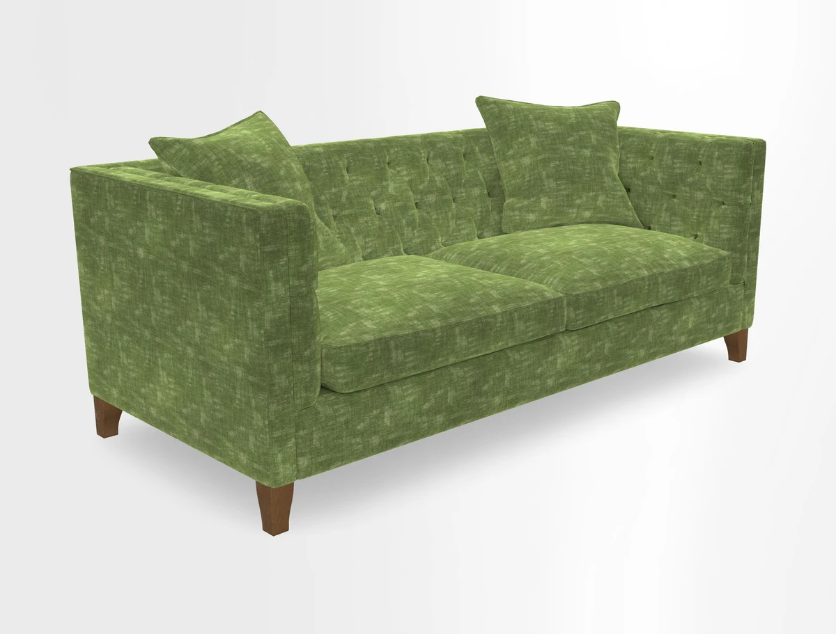 Haresfield 3 seater sofa in Whernside Spring Grass and Stockport Stripe Hunter 