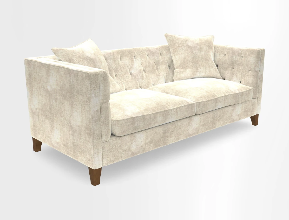 Haresfield 3 seater sofa in Whernside Spring Grass and Stockport Stripe Hunter 