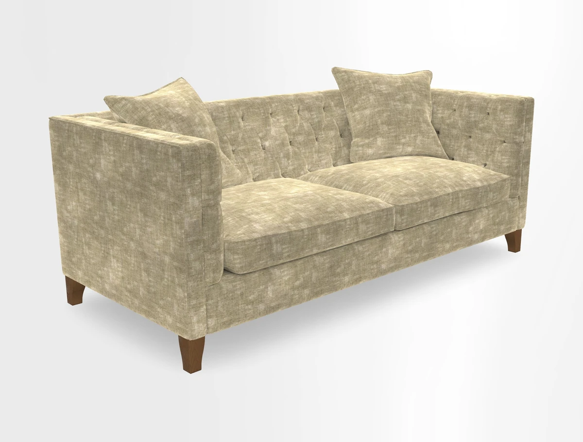 Haresfield 3 seater sofa in Whernside Spring Grass and Stockport Stripe Hunter 