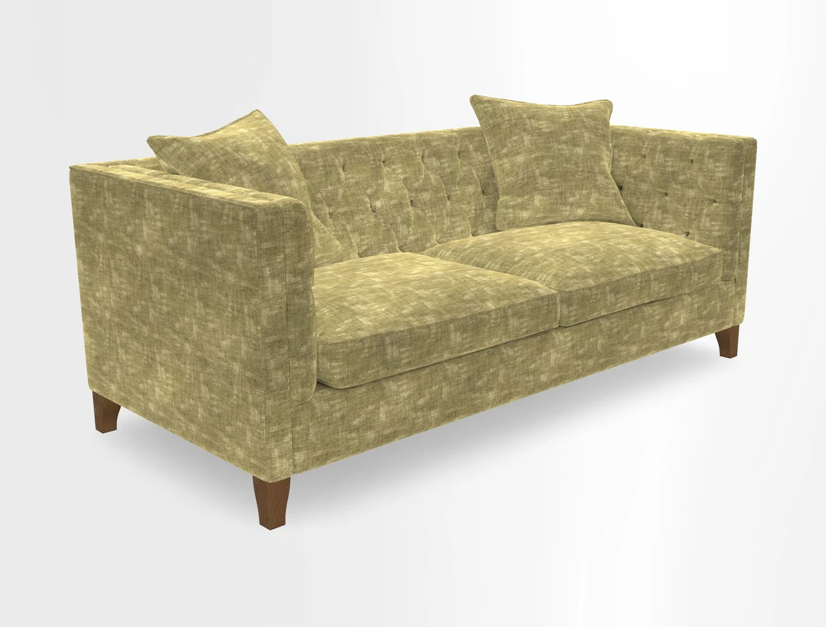 Haresfield 3 seater sofa in Whernside Spring Grass and Stockport Stripe Hunter 