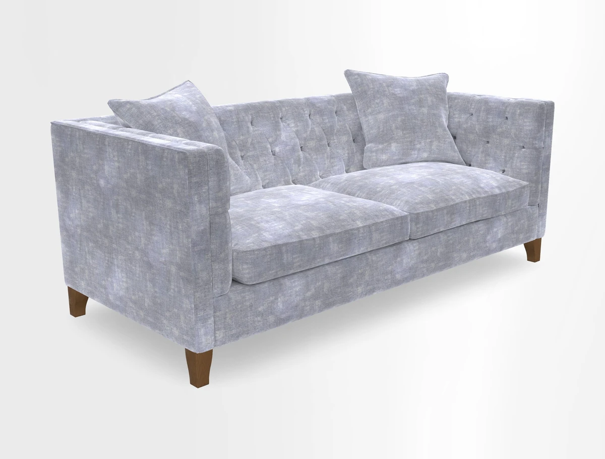 Haresfield 3 seater sofa in Whernside Spring Grass and Stockport Stripe Hunter 