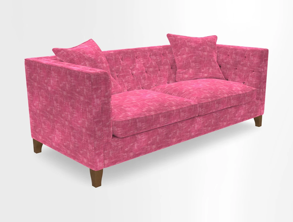 Haresfield 3 seater sofa in Whernside Spring Grass and Stockport Stripe Hunter 