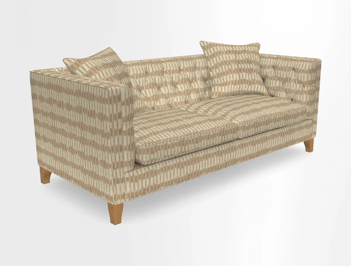 Haresfield 3 seater sofa in Whernside Spring Grass and Stockport Stripe Hunter 