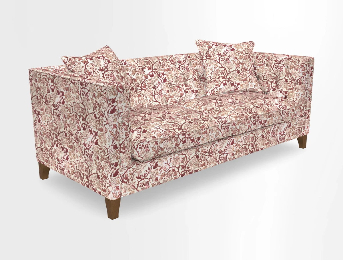 Haresfield 3 seater sofa in Whernside Spring Grass and Stockport Stripe Hunter 