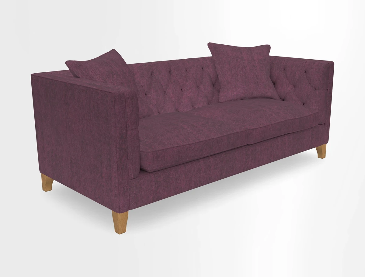 Haresfield 3 seater sofa in Whernside Spring Grass and Stockport Stripe Hunter 