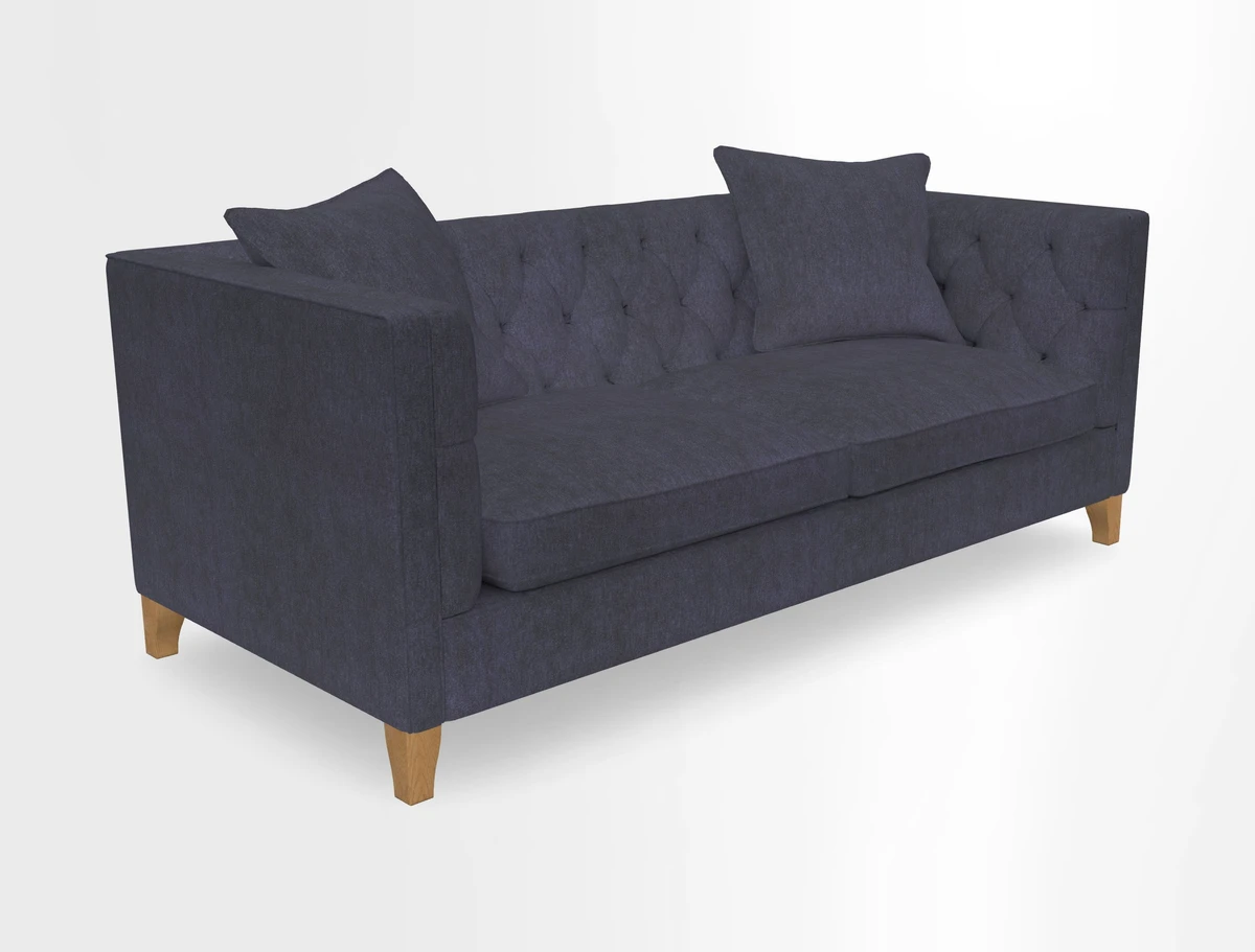 Haresfield 3 seater sofa in Whernside Spring Grass and Stockport Stripe Hunter 