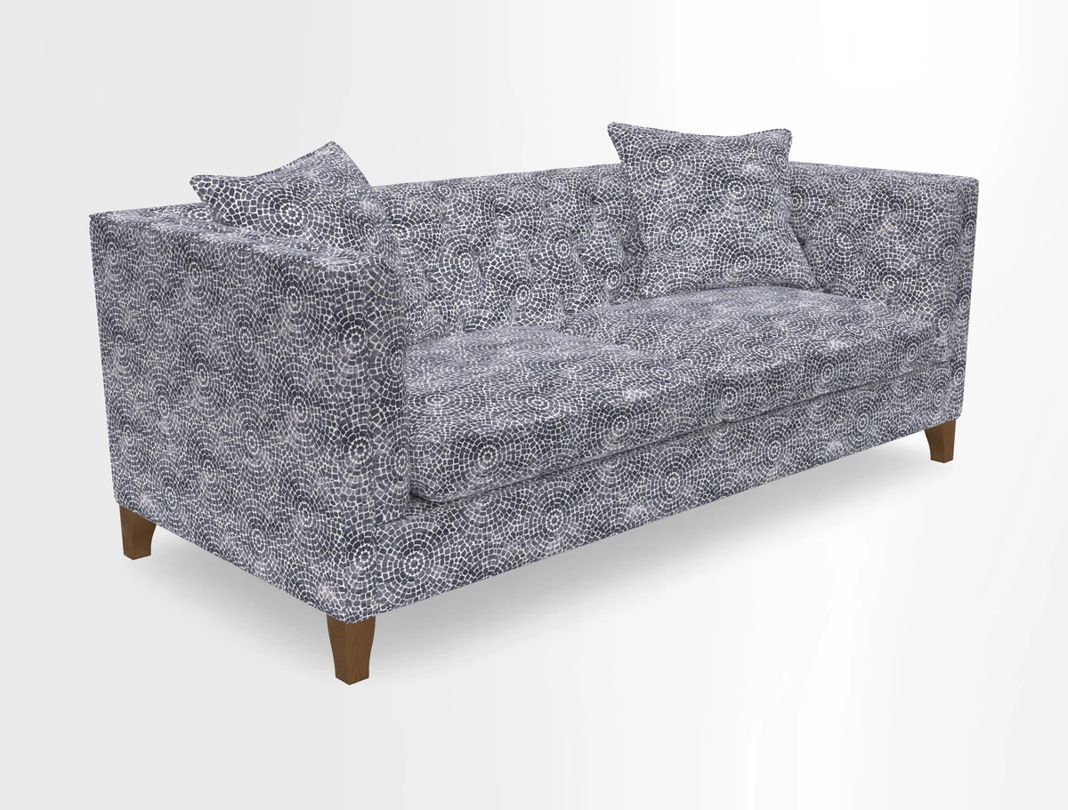 Haresfield 3 seater sofa in Whernside Spring Grass and Stockport Stripe Hunter 