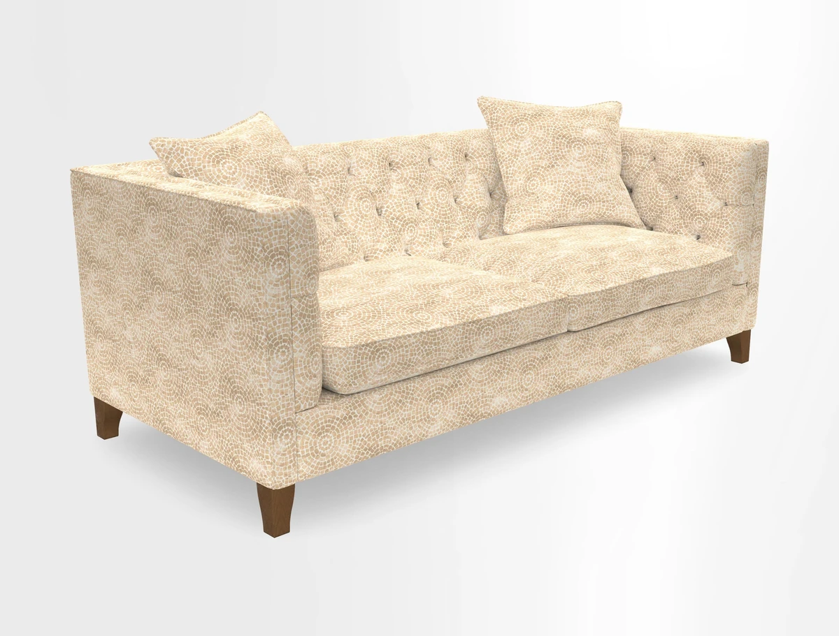 Haresfield 3 seater sofa in Whernside Spring Grass and Stockport Stripe Hunter 