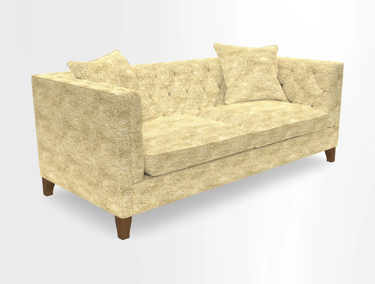 Haresfield 3 seater sofa in Whernside Spring Grass and Stockport Stripe Hunter 