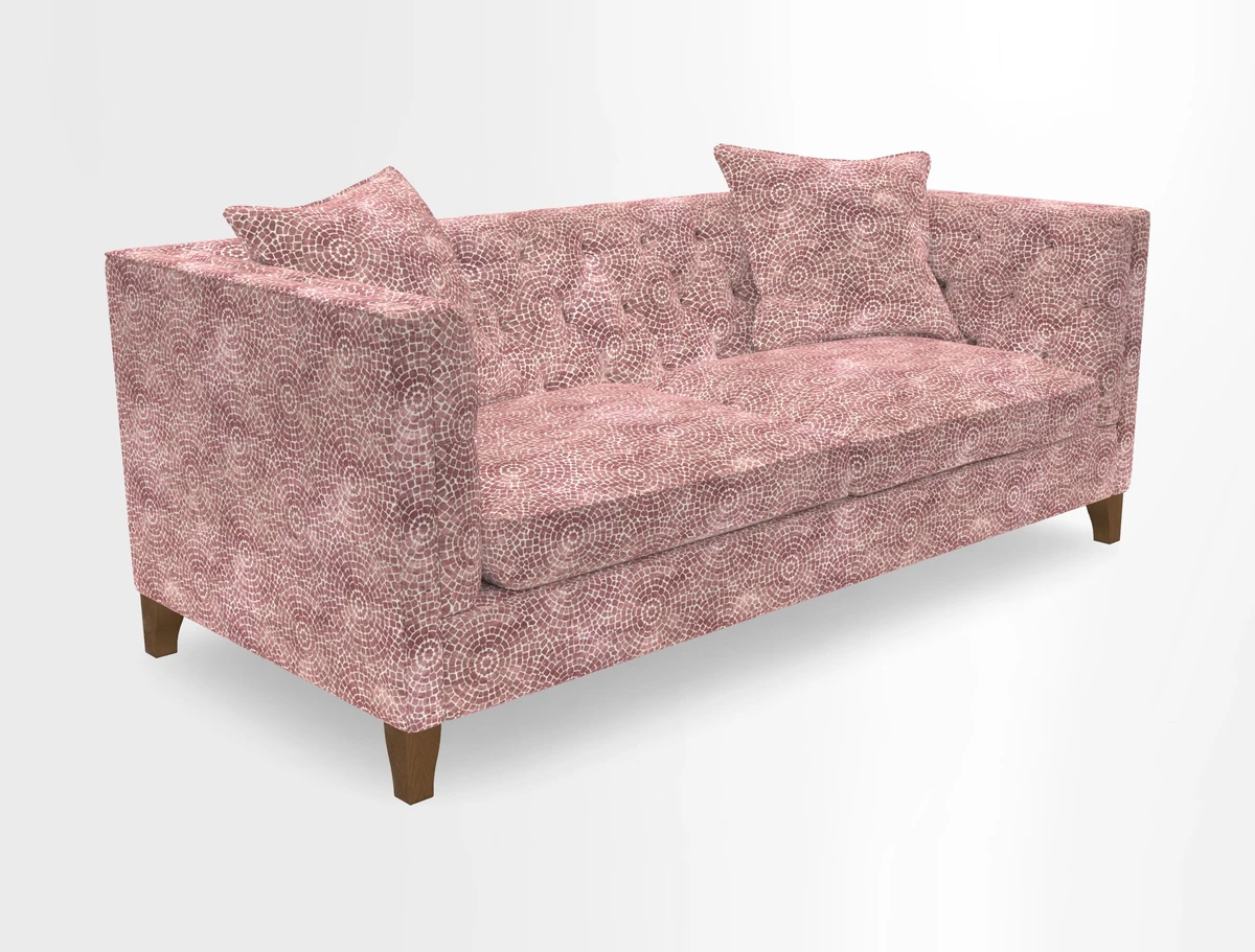 Haresfield 3 seater sofa in Whernside Spring Grass and Stockport Stripe Hunter 