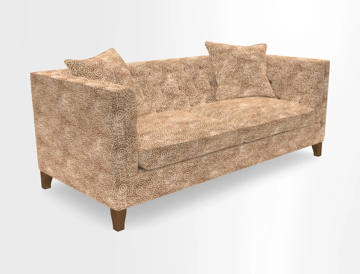 Haresfield 3 seater sofa in Whernside Spring Grass and Stockport Stripe Hunter 