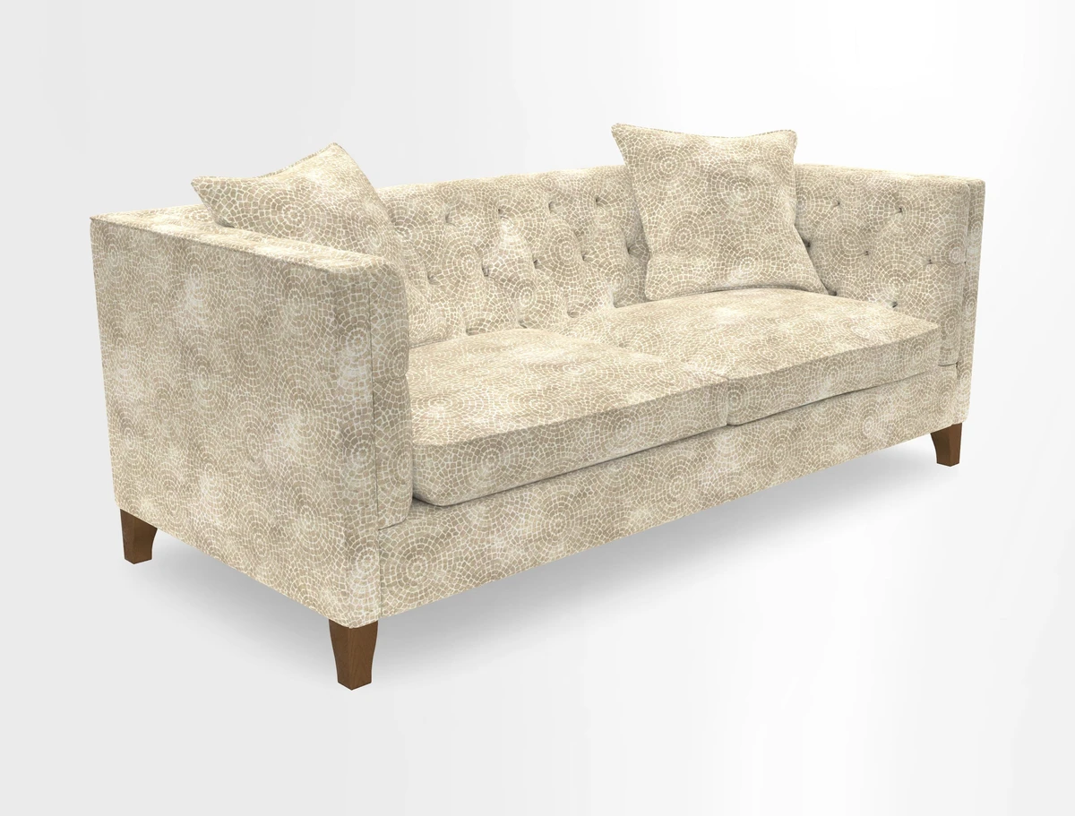 Haresfield 3 seater sofa in Whernside Spring Grass and Stockport Stripe Hunter 