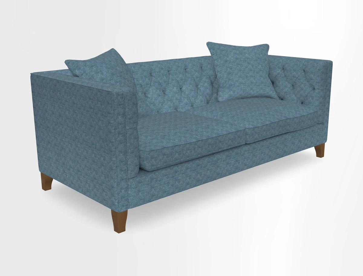 Haresfield 3 seater sofa in Whernside Spring Grass and Stockport Stripe Hunter 