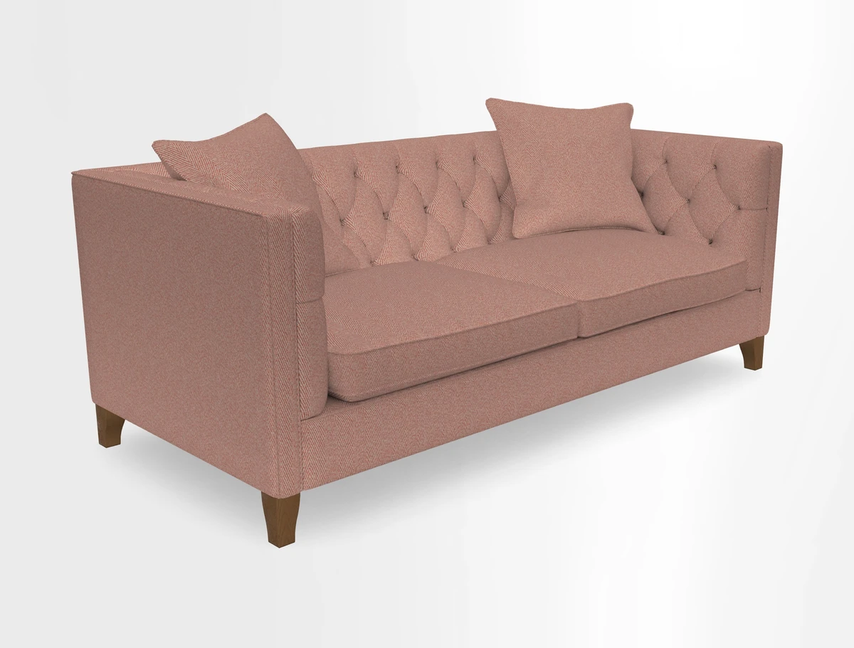 Haresfield 3 seater sofa in Whernside Spring Grass and Stockport Stripe Hunter 