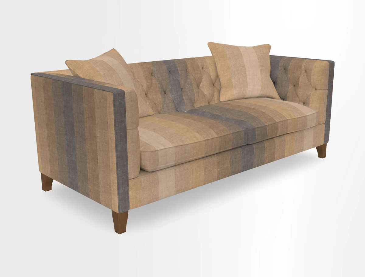 Haresfield 3 seater sofa in Whernside Spring Grass and Stockport Stripe Hunter 