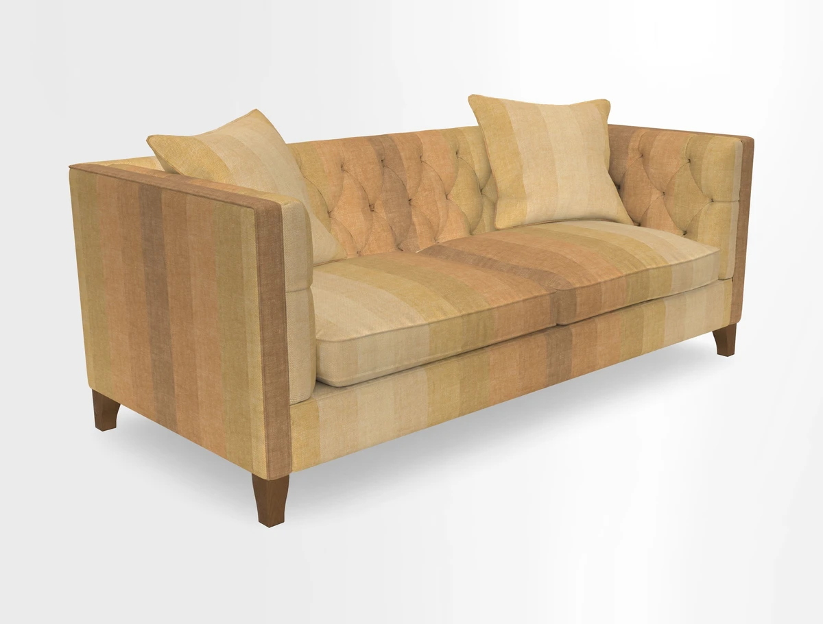 Haresfield 3 seater sofa in Whernside Spring Grass and Stockport Stripe Hunter 