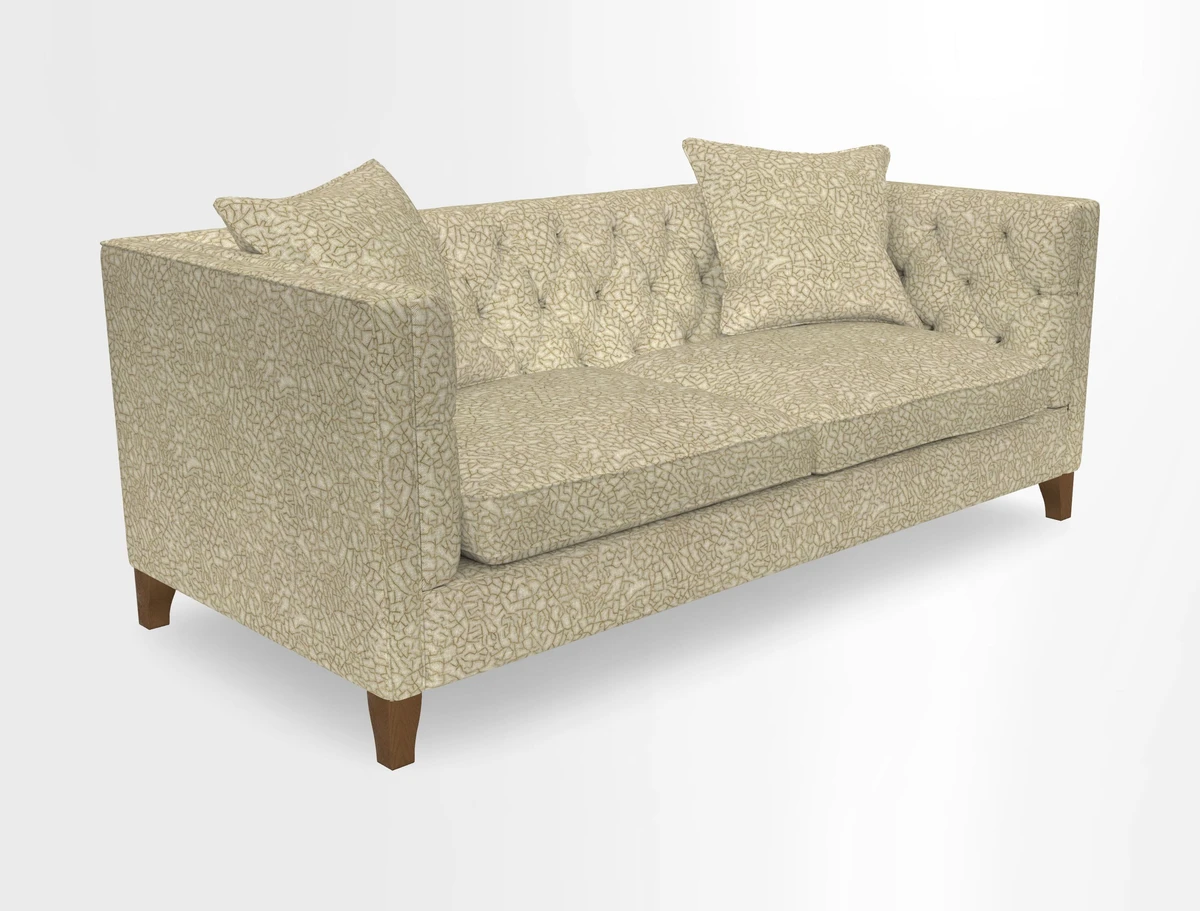 Haresfield 3 seater sofa in Whernside Spring Grass and Stockport Stripe Hunter 