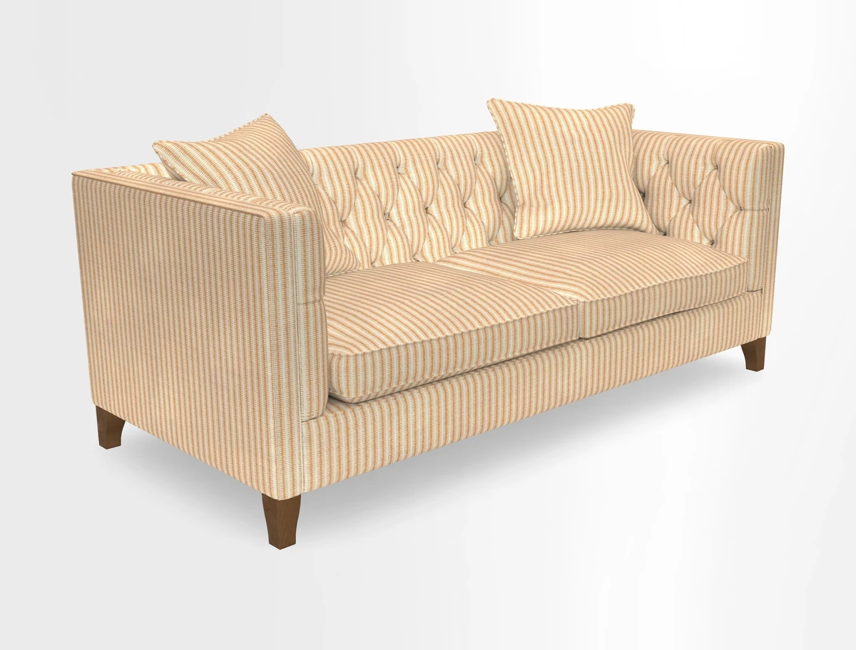 Haresfield 3 seater sofa in Whernside Spring Grass and Stockport Stripe Hunter 