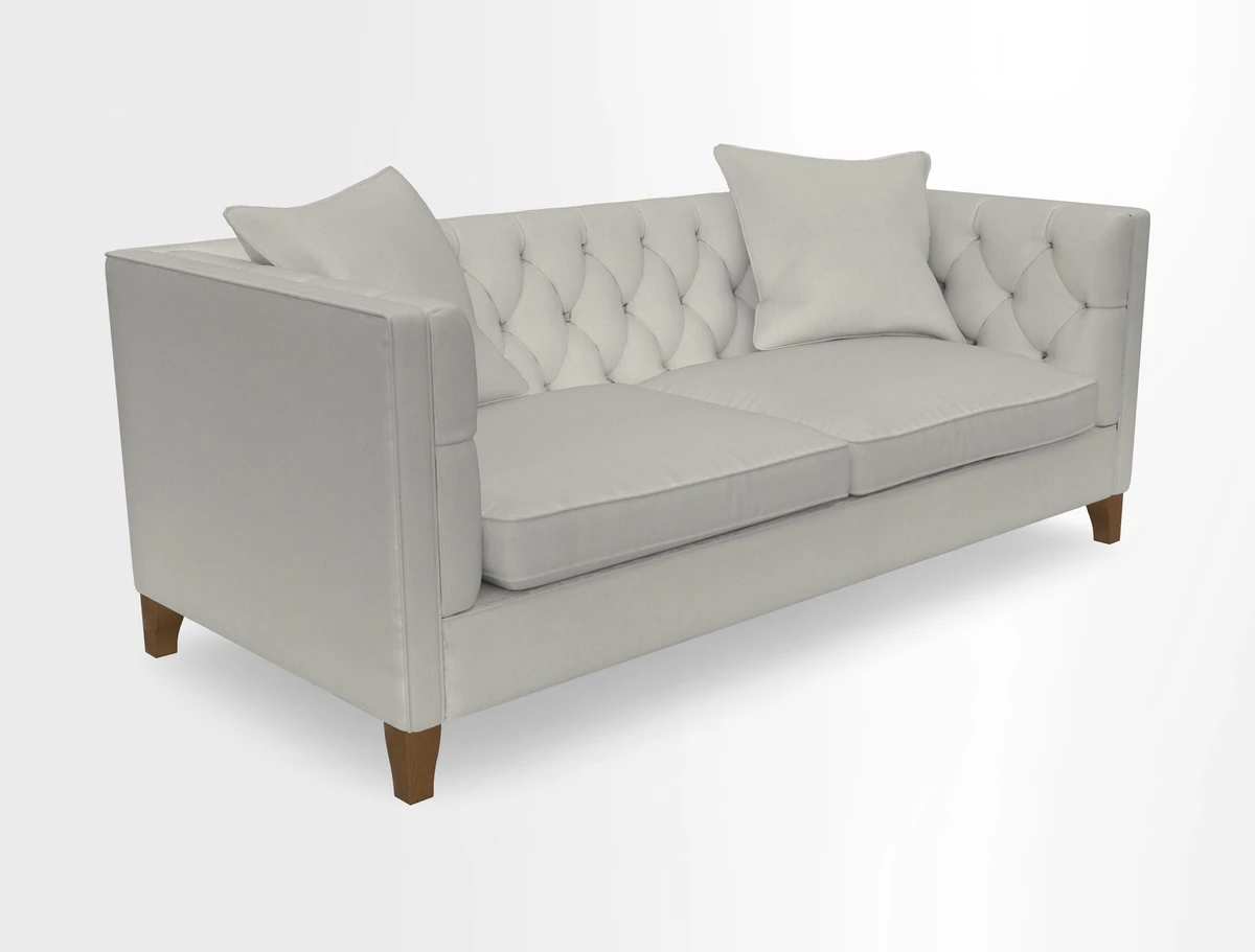 Haresfield 3 seater sofa in Whernside Spring Grass and Stockport Stripe Hunter 