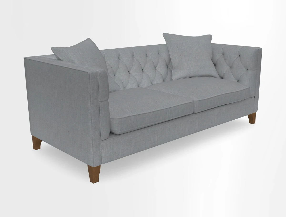 Haresfield 3 seater sofa in Whernside Spring Grass and Stockport Stripe Hunter 