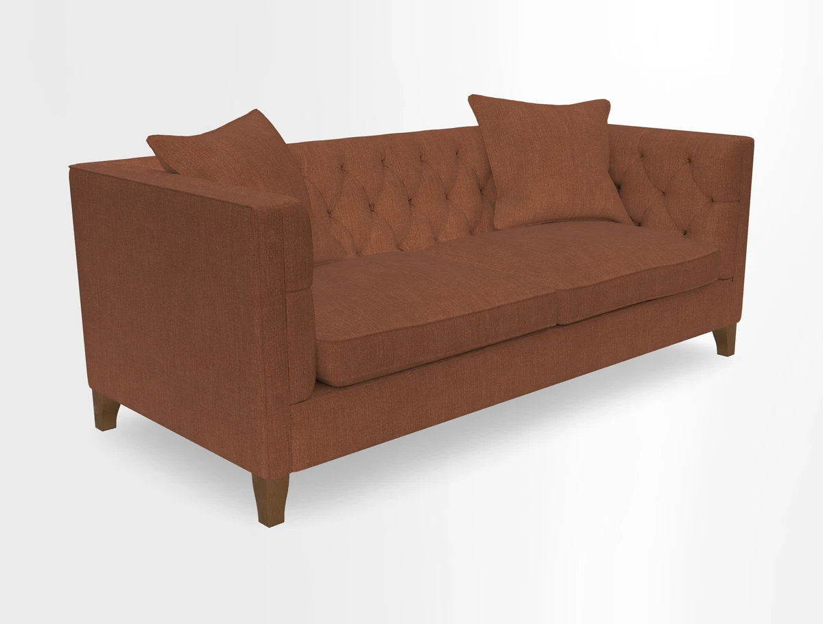 Haresfield 3 seater sofa in Whernside Spring Grass and Stockport Stripe Hunter 