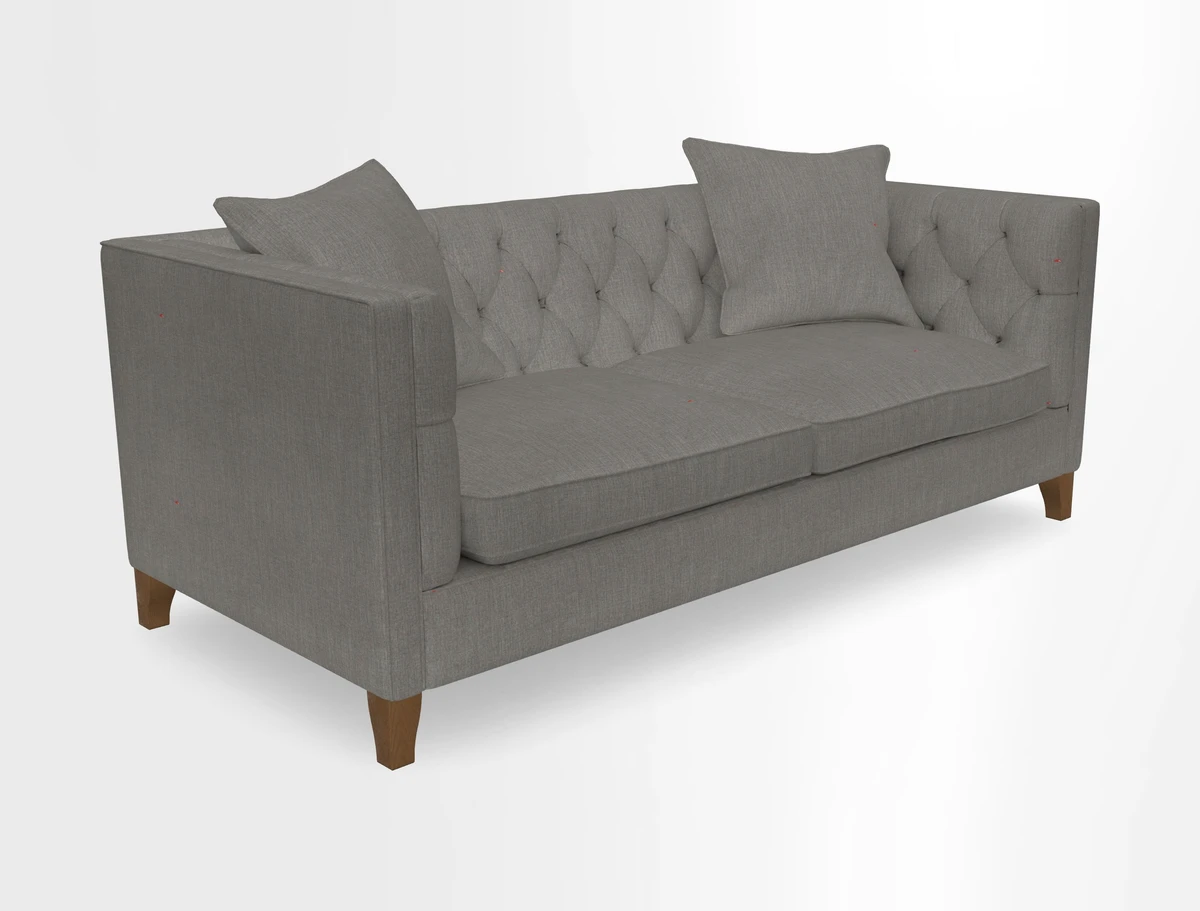 Haresfield 3 seater sofa in Whernside Spring Grass and Stockport Stripe Hunter 
