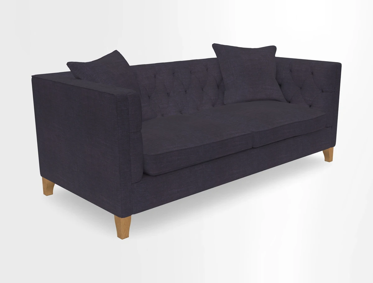 Haresfield 3 seater sofa in Whernside Spring Grass and Stockport Stripe Hunter 